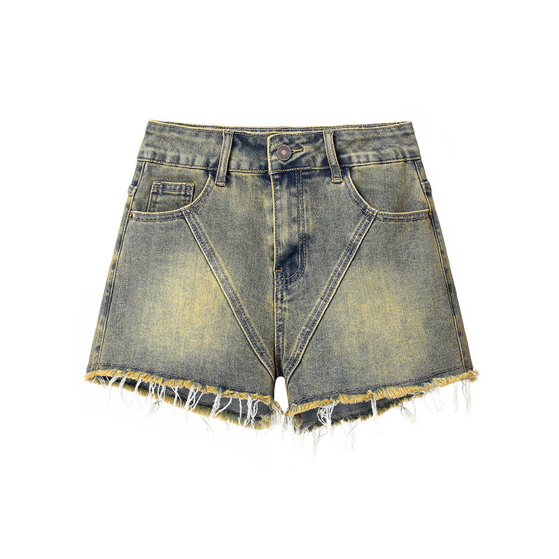 Fashion Retro Tassel Denim Shorts For Women