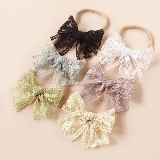 Baby Nylon Bow Headband For Girls Soft Headbands Cute Elasti
