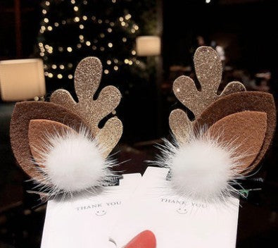 Mori Style Deer Hairpin A Pair Of Hairclips Children's Cute Christmas Headband