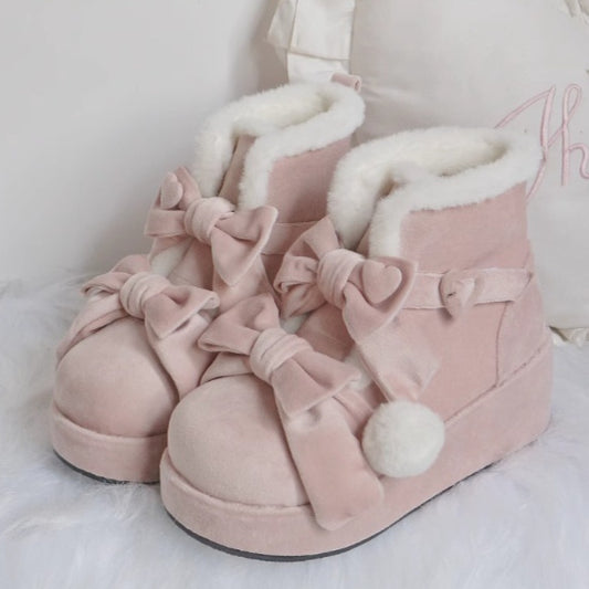 Velvet Milk Pastry Original Lo Shoes Platform Snow Boots