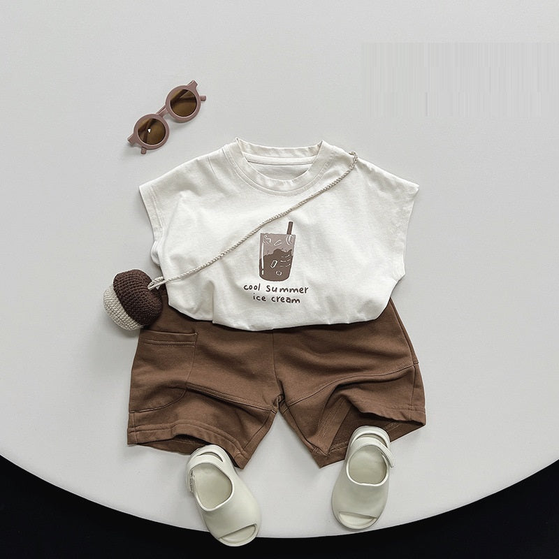 Children's Printed Vest Summer New Men's And Women's Cotton Sleeveless Top