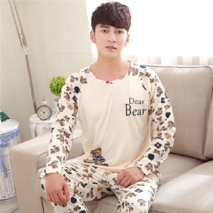 Loose Casual Long Sleeves Trousers Men's Pajamas Homewear
