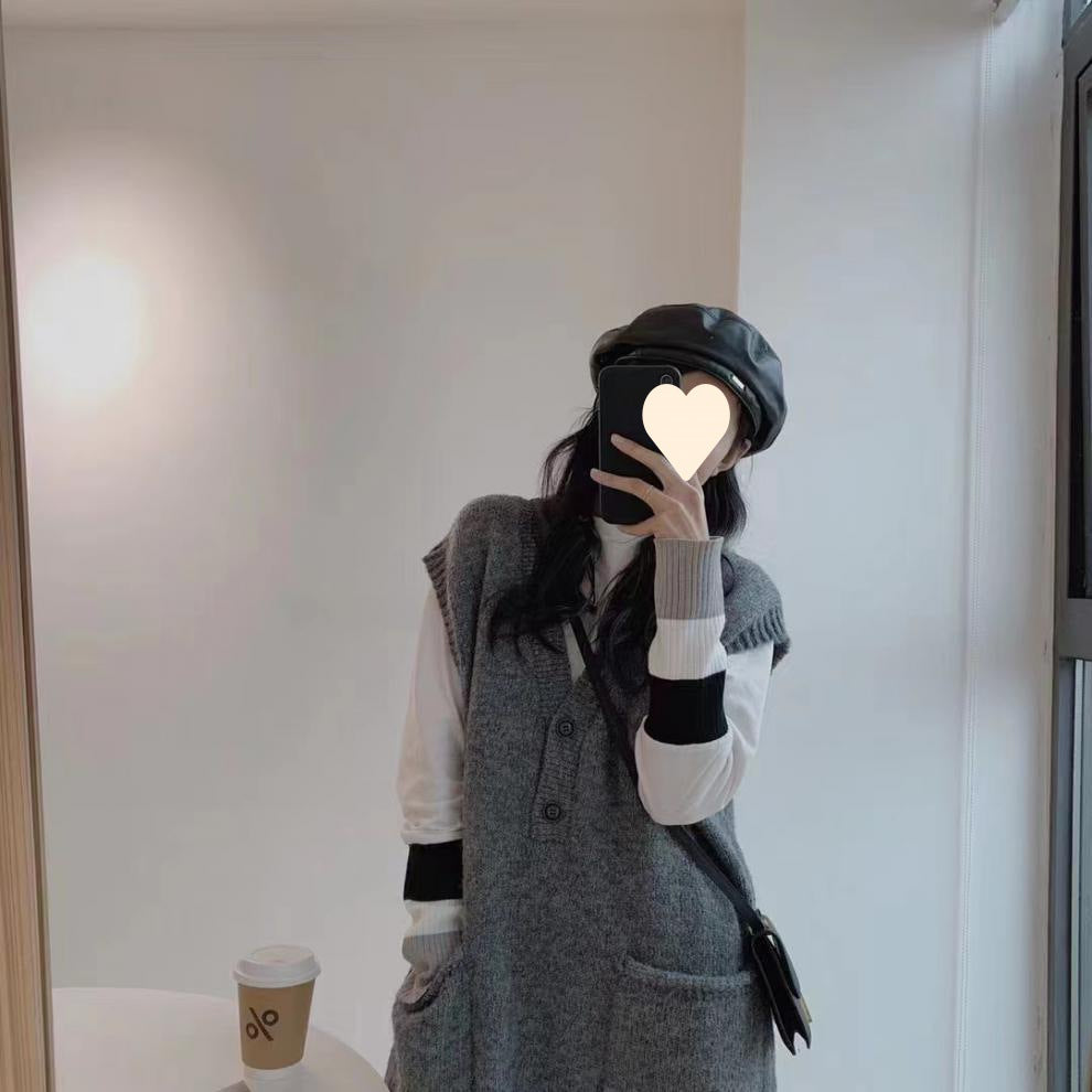 Petite Woman In A Vest Fur Coat And Skirt