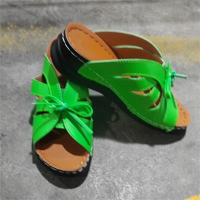 New Roman Shoes For Women Lace-up Platform Wedges Sandals Summer Fashion Slides Casual Vacation Beach Slippers