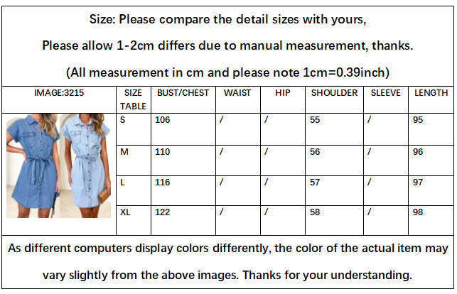 Spring And Summer New Loose Casual Denim Dress Women
