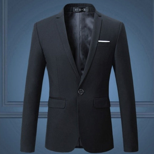 Spring And Autumn Solid Color Casual One Button Men's Small Suit