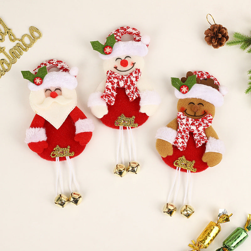 Cartoon Santa Claus Elk Ornaments Christmas Tree Bell Backpack Mobile Phone Pendant