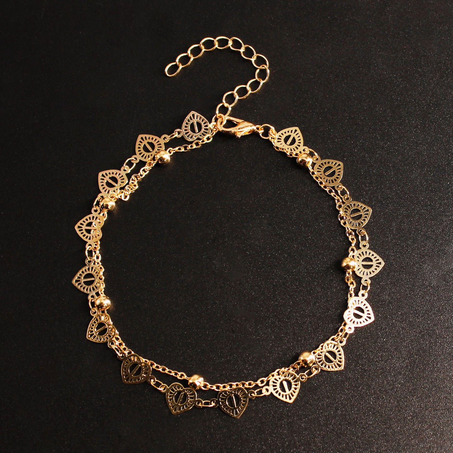 New Beach Handmade Chain Love Hollow Anklet