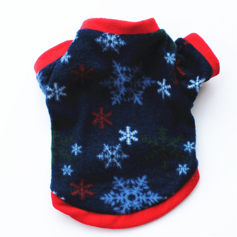 Dog Christmas Clothing Optional Classic Pattern Christmas Hat Ginger Cake Autumn And Winter Pullover Fluffy Jacket Warm Hoodie