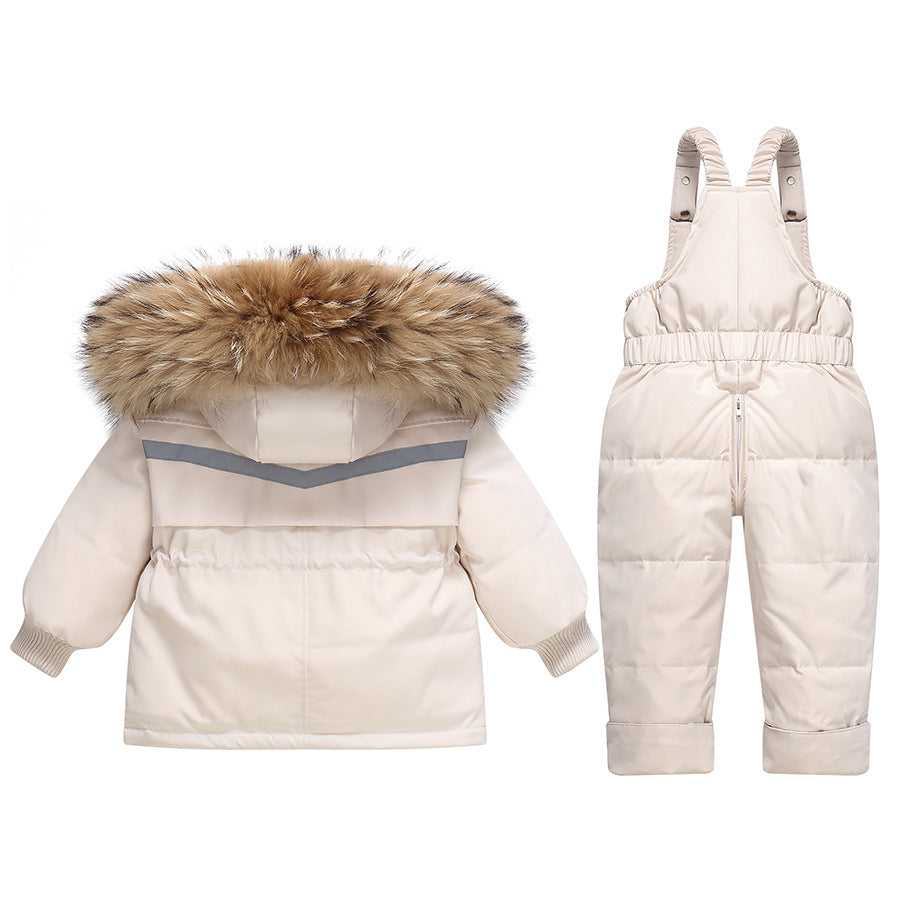 Down Jacket Thickened Set Boys And Girls New Two-piece Suit