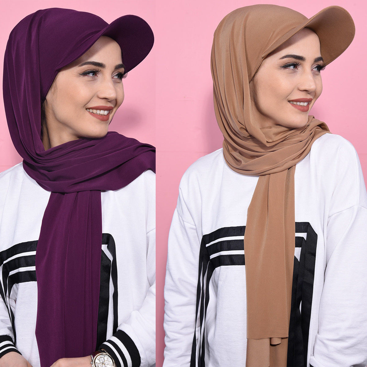 Solid Color Women's Scarf Hat Middle East All-matching Pullover Scarf Muslim Tam-o'-shanter