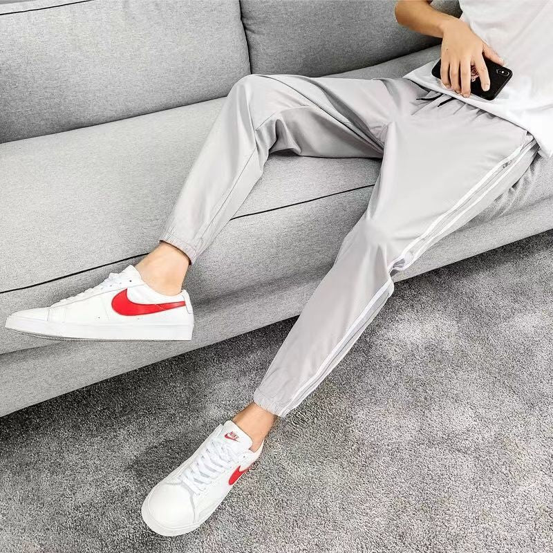 Loose Trendy Summer Ice Silk Casual Pants Men