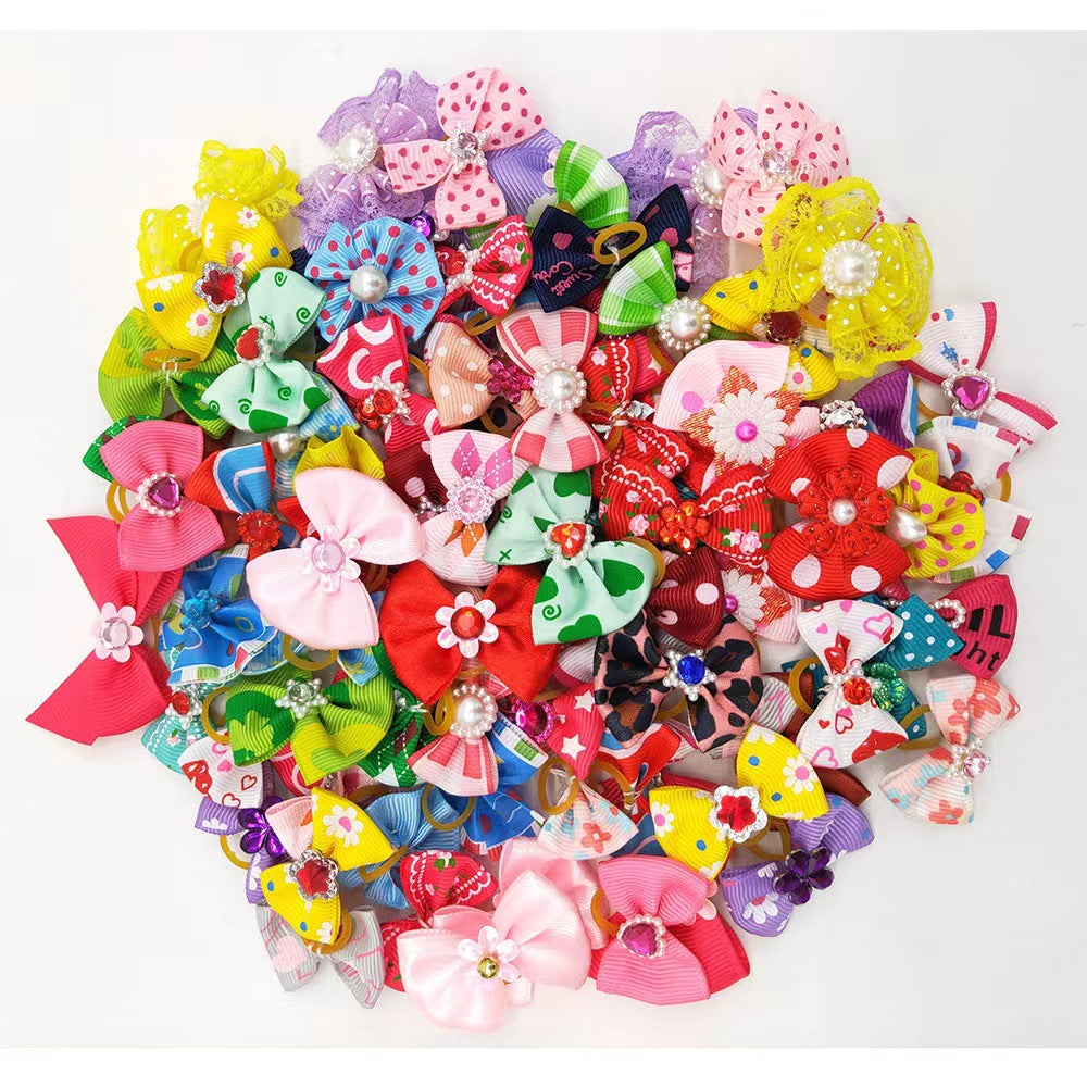 Pet Bow Rubber Band Dog Headgear