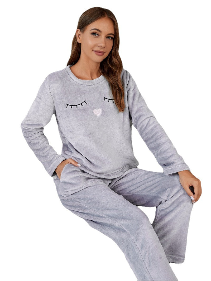 Ladies Cute Flannel Homewear Warmer Set