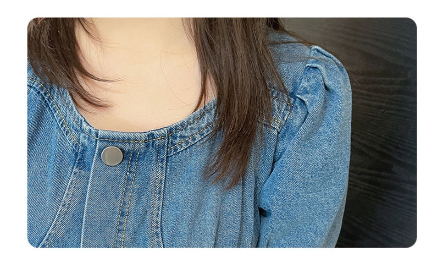Korean Slim Short Denim Dress Large Size Women