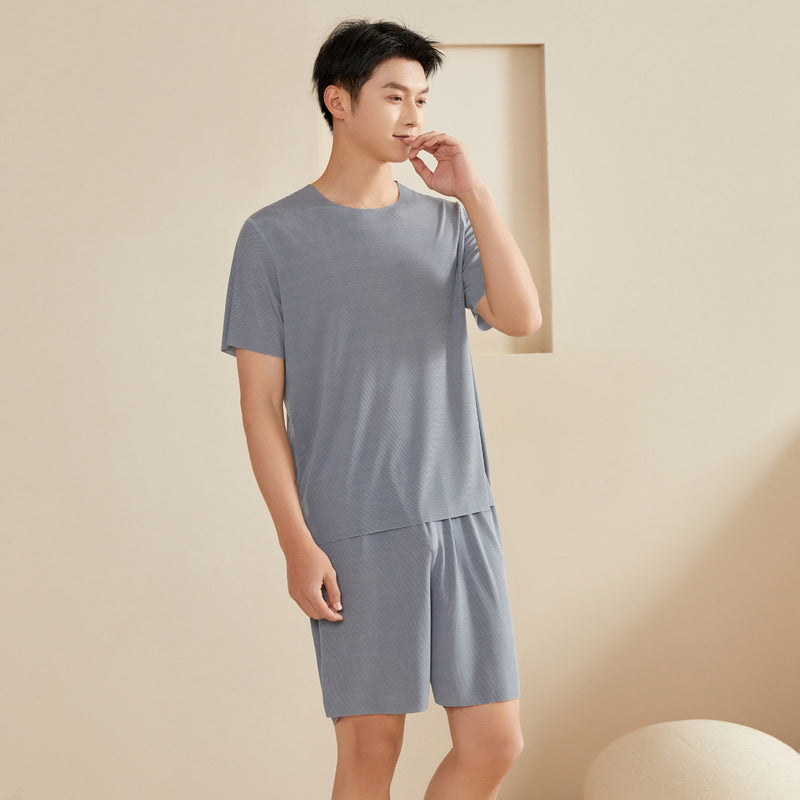 Seamless Couple Pajamas Women's Summer Thread Ice Silk Cool
