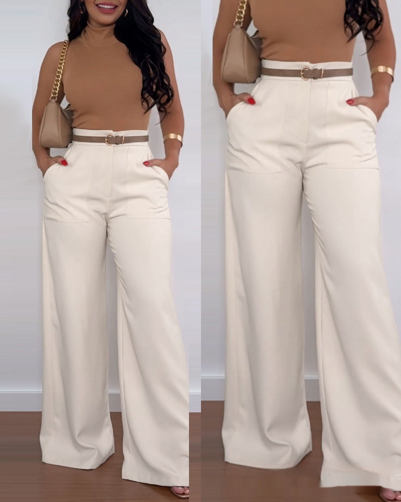 Solid Color BASIC Versatile Casual Flared Pants