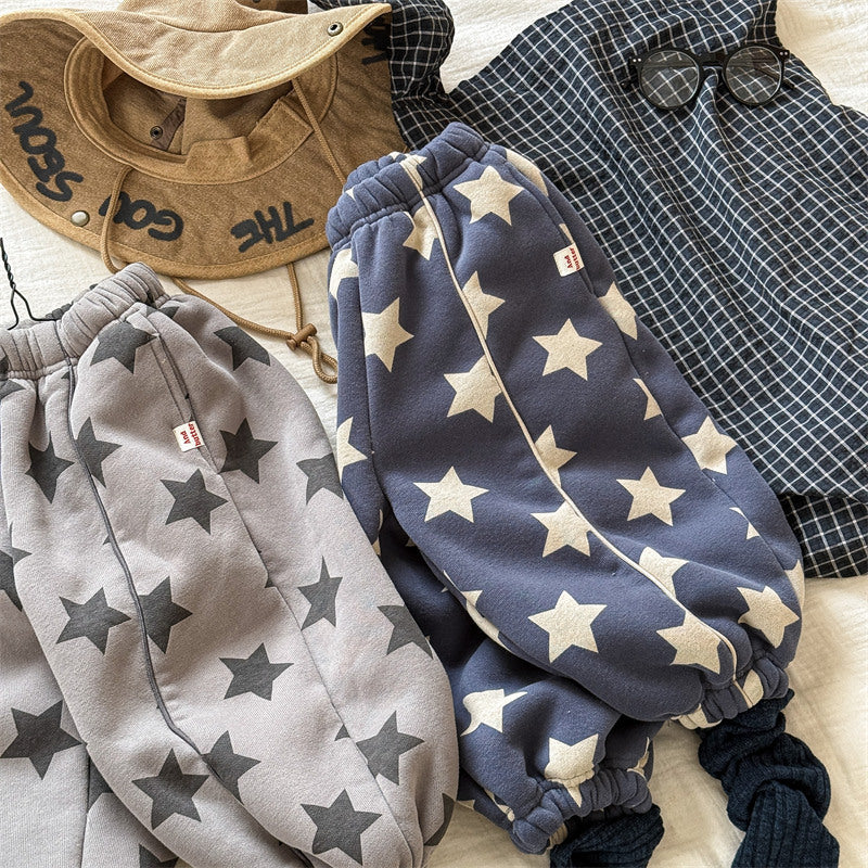 Kids' Korean-style Fleece-lined Pants For Girls, Autumn And Winter Wear