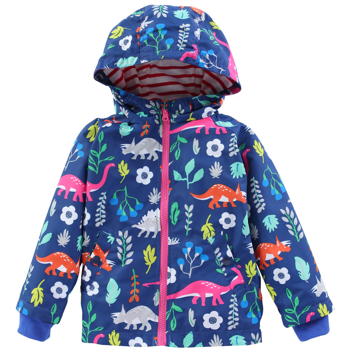 Girls' Cute Flowers Windproof And Rainproof Shell Jacket