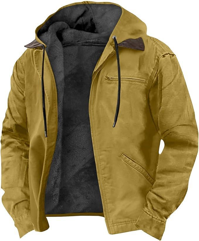 Men's Hooded Zipped Cotton-padded Jacket