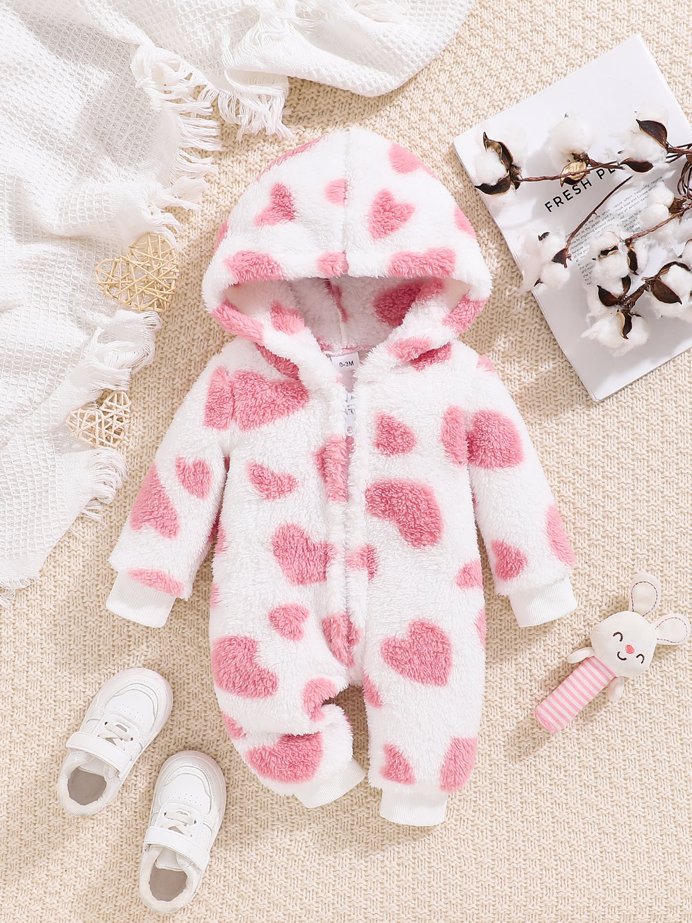 Toddler And Baby Long Sleeve Long Leg Jumpsuit Cute Hooded Outer Wear Romper
