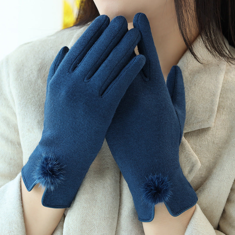 Women's Plush Closed Riding Outdoor Gloves