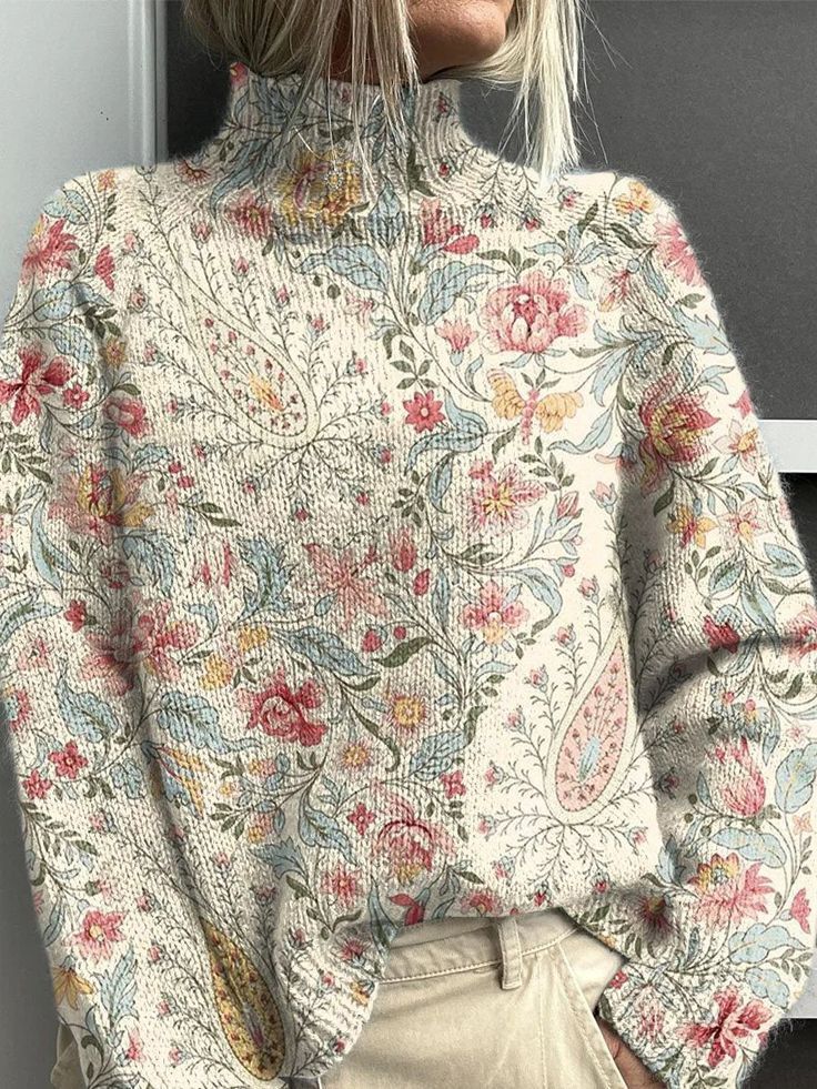 Women's 3D Digital Printing Fresh Cloak Coat Sweater Pullover