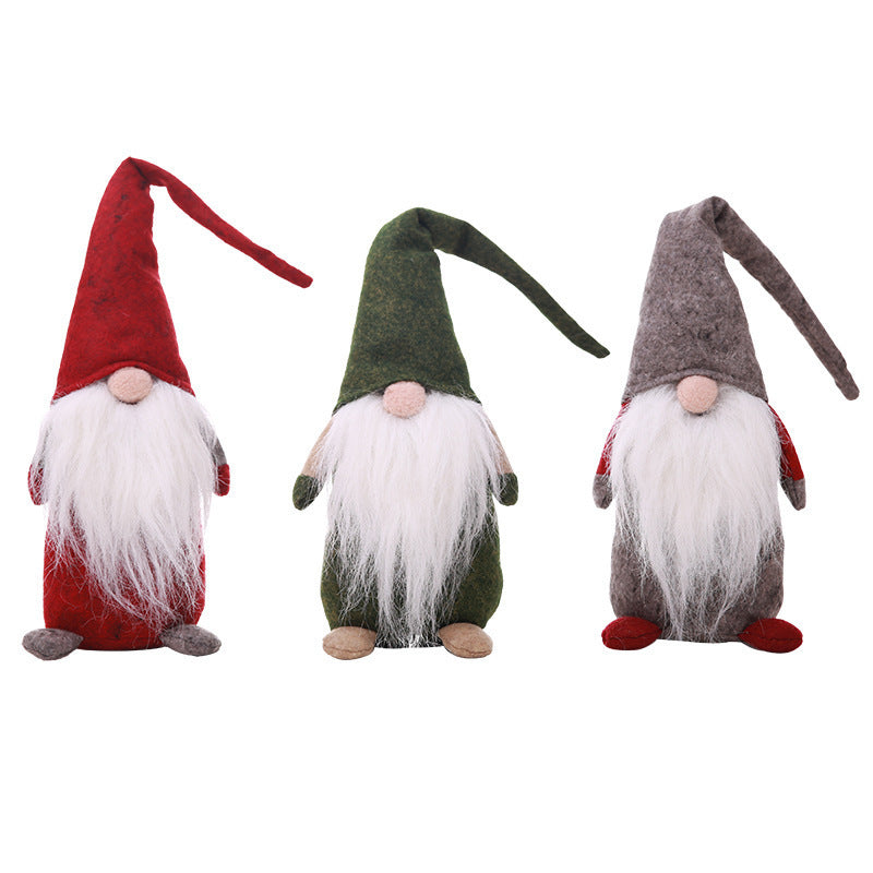 New Christmas Decoration Supplies Tree Pendant Small Old Man Doll Standing Faceless Doll Ornaments Wholesale