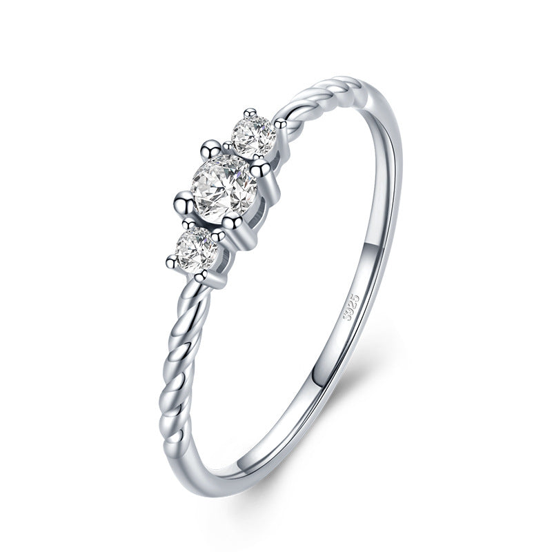 925 Sterling Silver Ring Female Cold Wind Jewelry Set