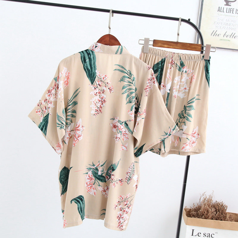 Japanese Cotton Kimono Pajama Homewear Set