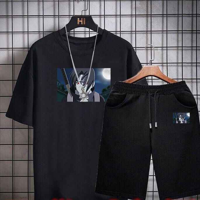 New Korean Version Of The Trend Of Men's Short-sleeved T-shirt Shorts Casual Two-piece Suit Men