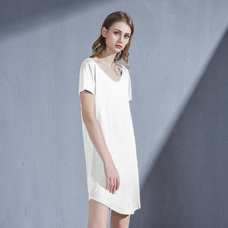 Women's Backless Modal Nightdress Thin Homewear