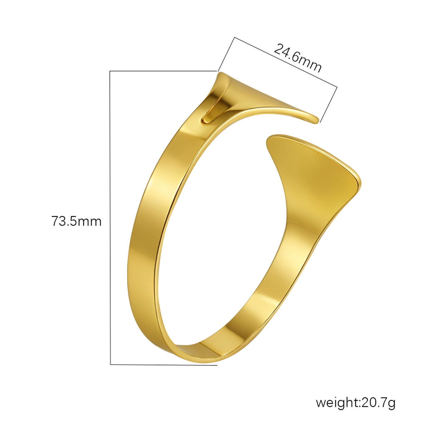 Women's Stainless Steel High-grade C- Shaped Oil Pressure Open-ended Bracelet