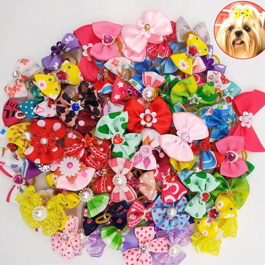 Pet Bow Rubber Band Dog Headgear