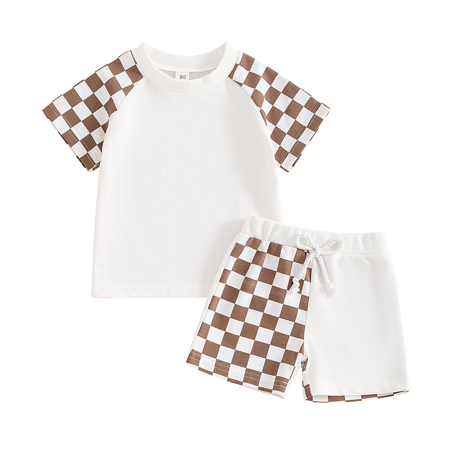 Boys' Patchwork Plaid Shorts Suit