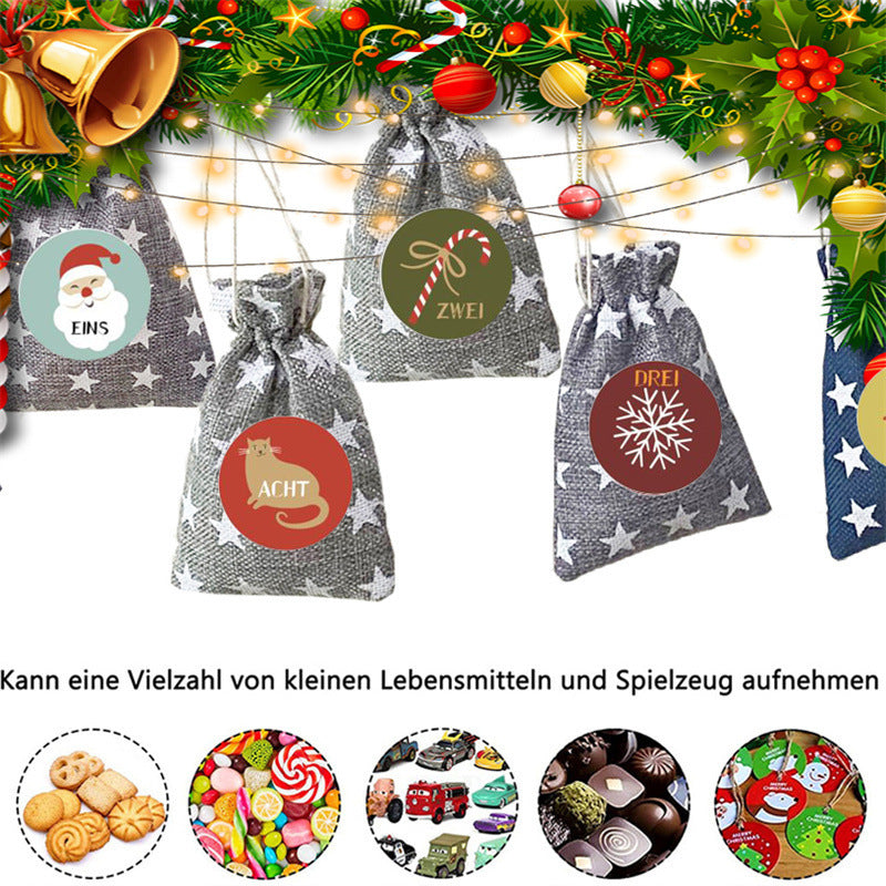 Countdown Gift Hanging Calendar Christmas Bag