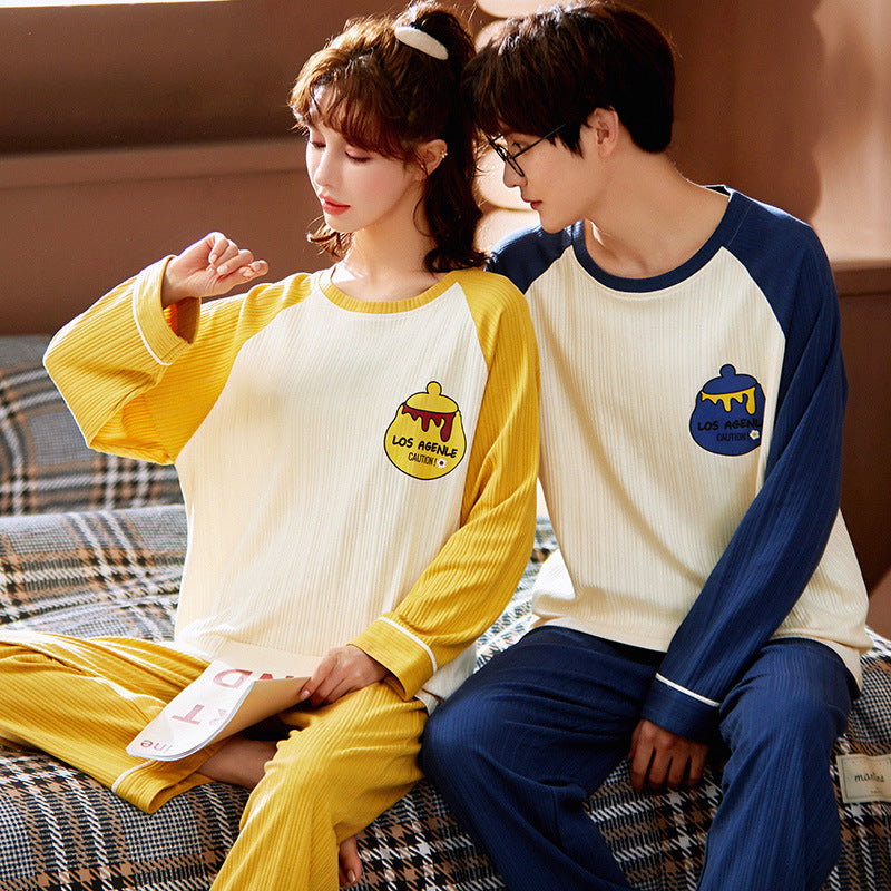 Cartoon Cute Casual Thin Couple Pajamas