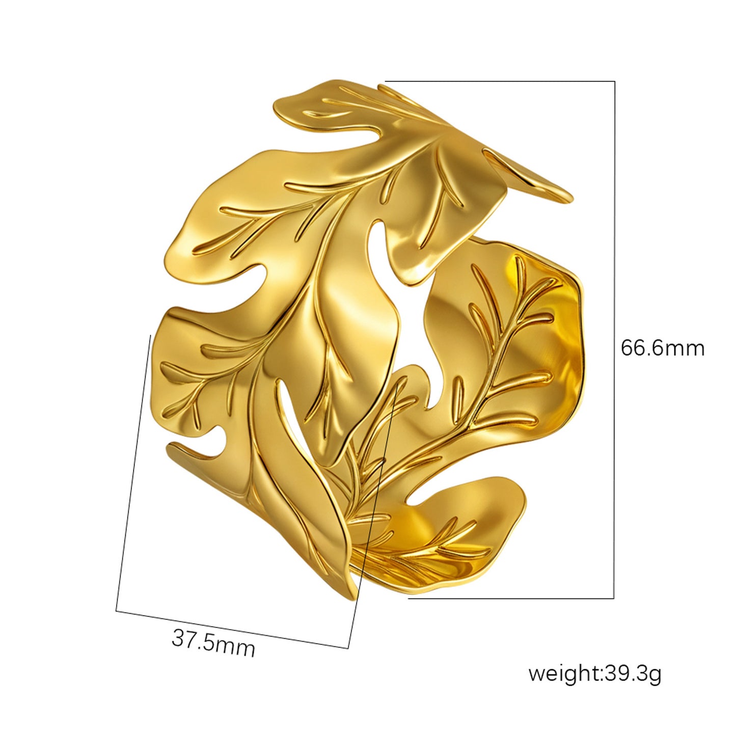 Women's Stainless Steel High-grade C- Shaped Oil Pressure Open-ended Bracelet