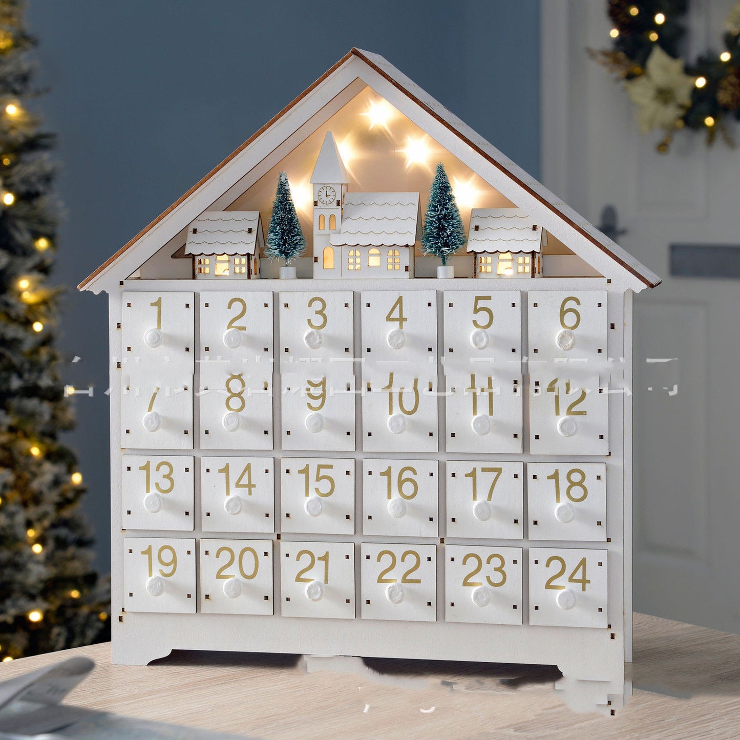 White 24 Days Countdown Christmas Digital Calendar Pendulum