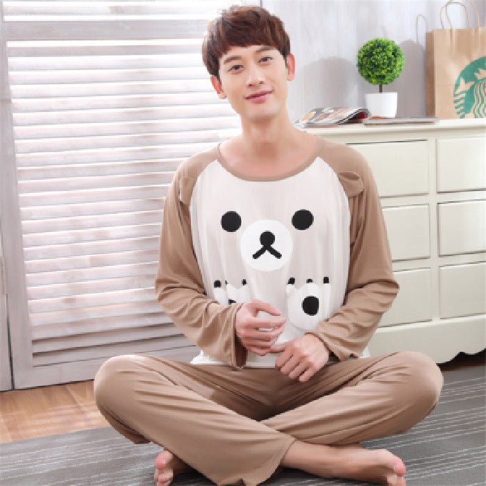 Loose Casual Long Sleeves Trousers Men's Pajamas Homewear