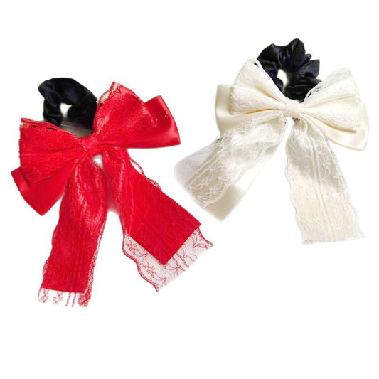 Lace Double Layer Ribbon Bowknot Hair Accessories Hair Ring