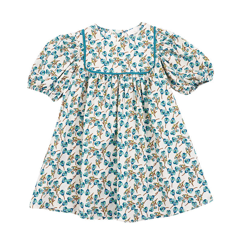 Girls Fashion Casual Floral Cotton Dress
