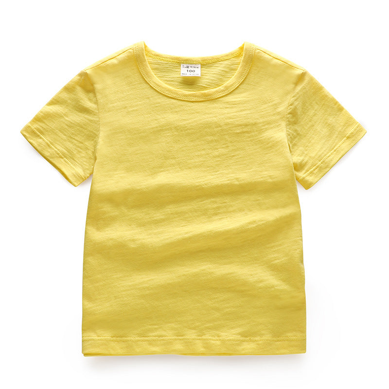 Solid Color Top Ins Round Neck Children's T-shirt
