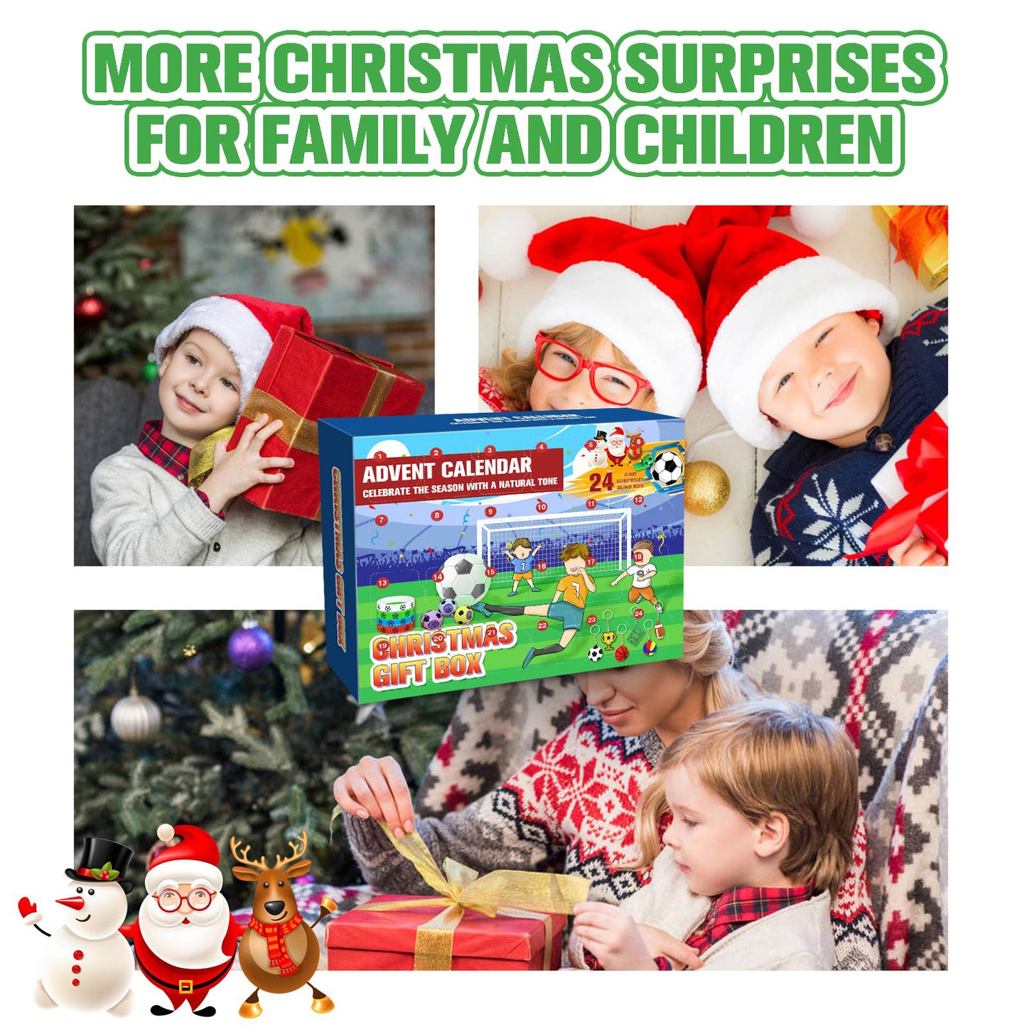 World Cup Football Toys Advent Calendar 24 Grid Countdown Blind Box Christmas Children's Football Toys