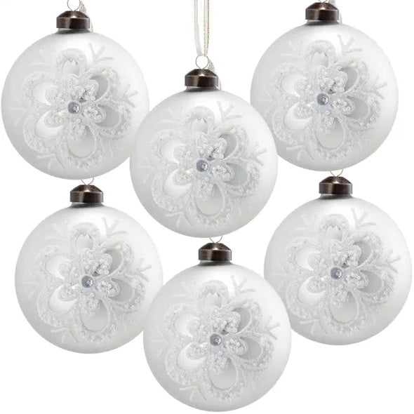 D3.9 Christmas Ball Ornaments, Glass Decorative Hanging Ball Christmas Tree Ornaments For Holiday Party Decorations, Set Of 6