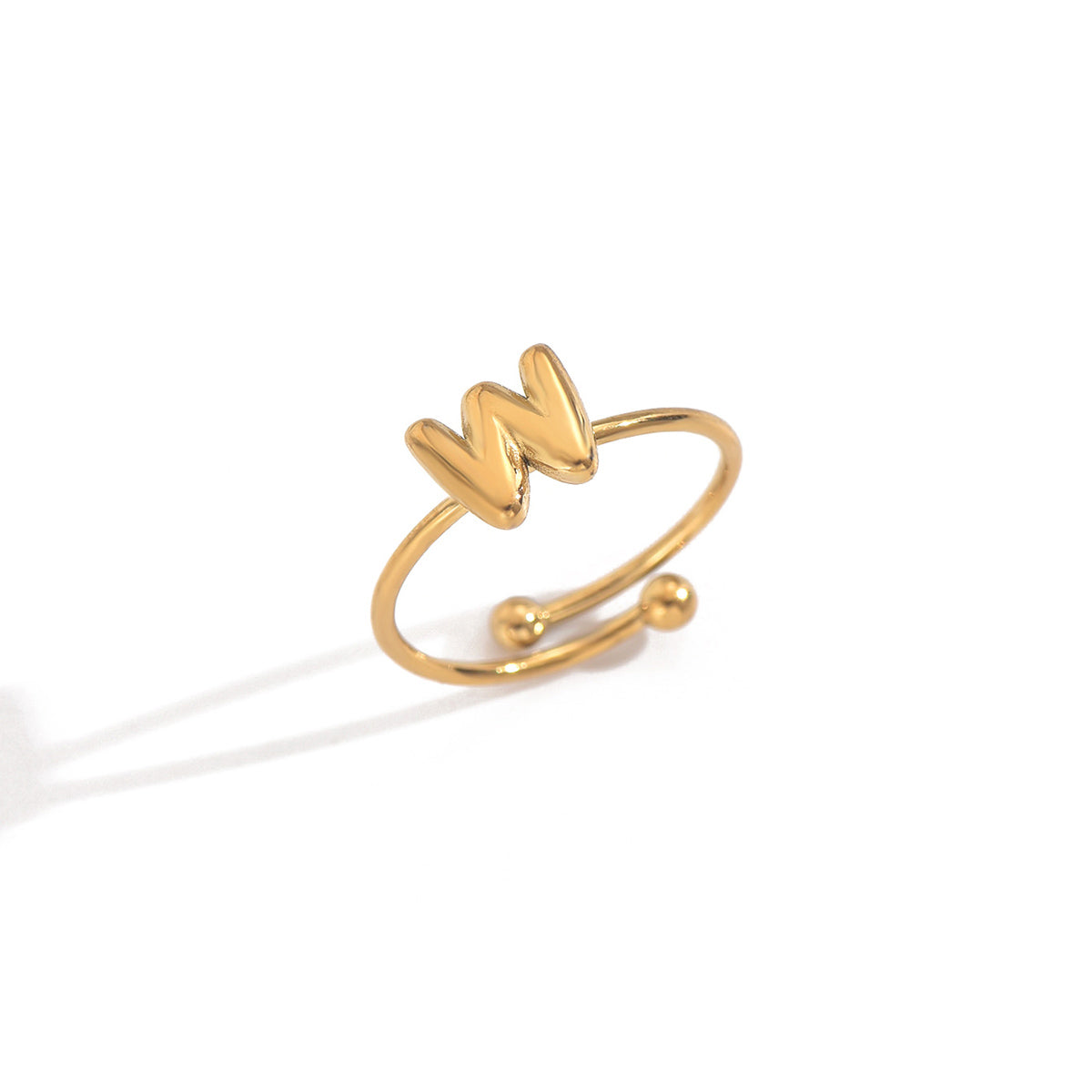 Lxalry 18K Gold Plated Stainless Steel Initial Ring For Women - Adjustable Minimalist Letter A-Z Rings, Personalized Gift Jewelry, Waterproof, Hypoallergenic, Tarnish-Free, Trendy Custom Statement Rin