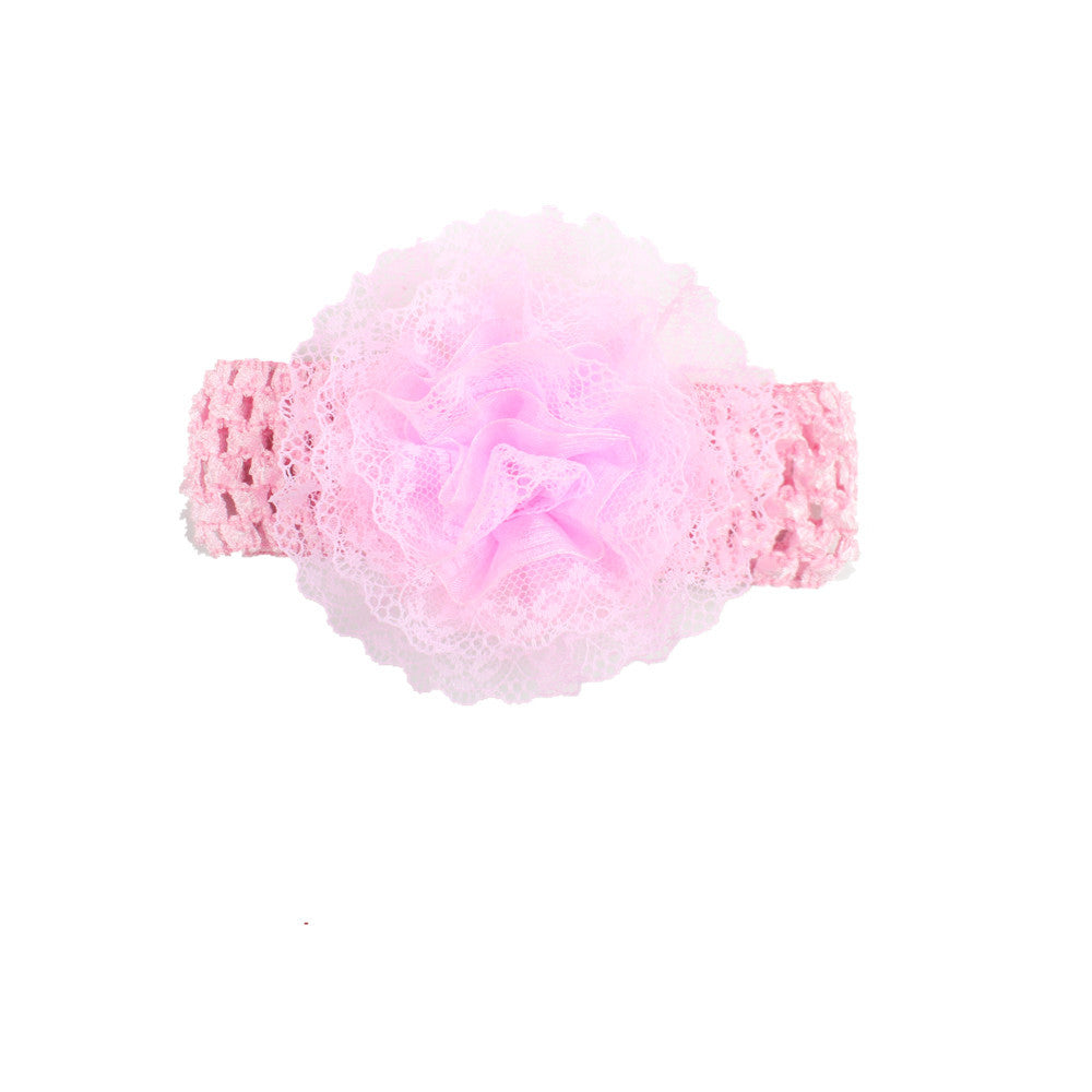 Baby Hair Band Chiffon Flower Lace Elastic Children Hair Band