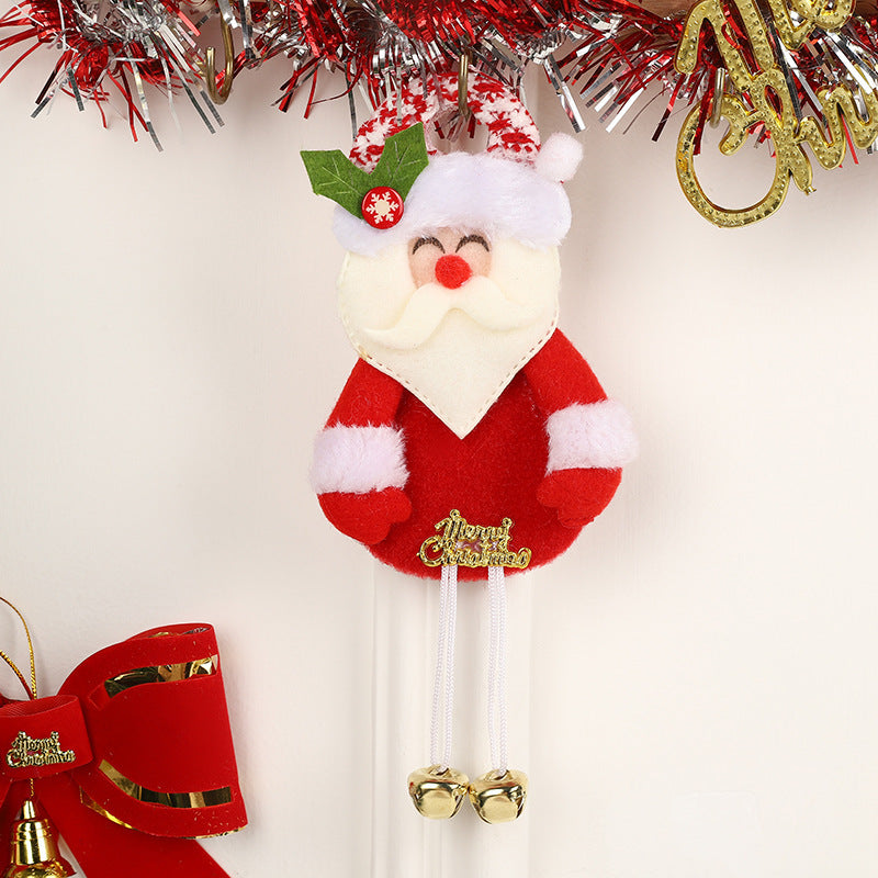 Cartoon Santa Claus Elk Ornaments Christmas Tree Bell Backpack Mobile Phone Pendant