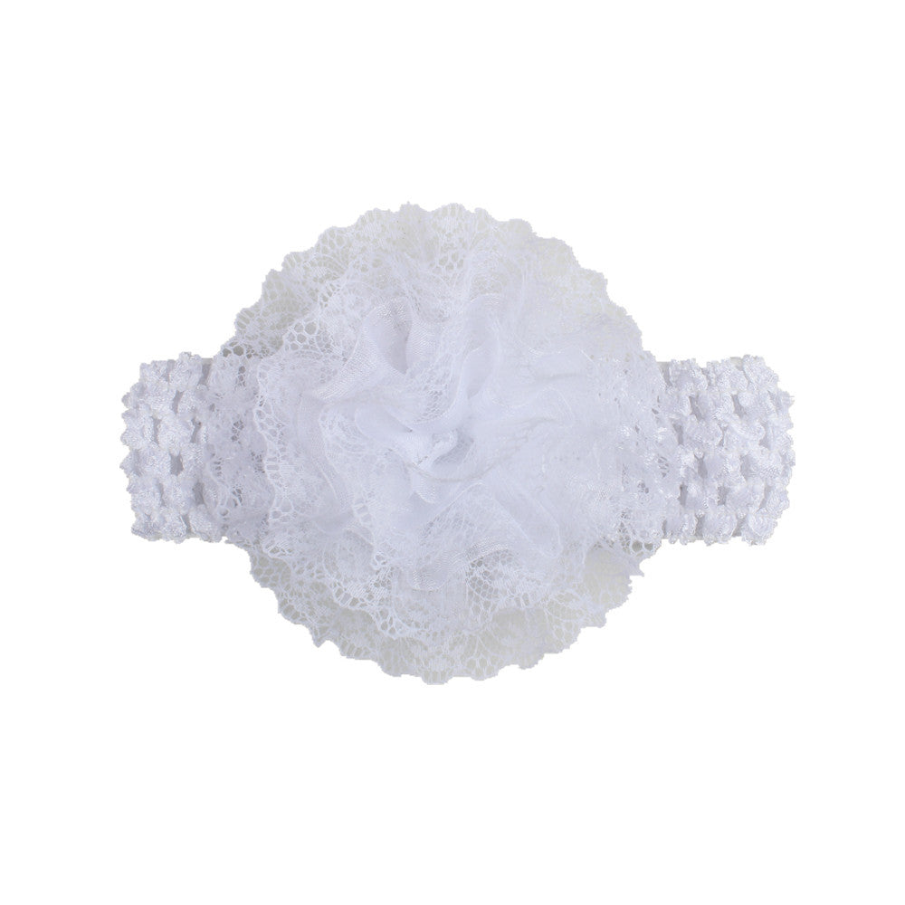 Baby Hair Band Chiffon Flower Lace Elastic Children Hair Band