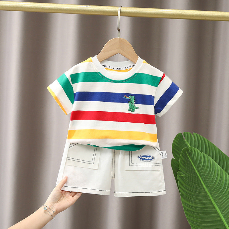 Boys Summer Suit Striped Sports